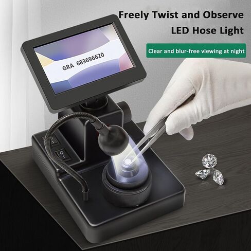 4.3Inch LCD Digital Microscope, Diamond Girdle Viewer,50-1500X Magnification,Biological Kit,Accurate Identification,for in Saudi Arabia