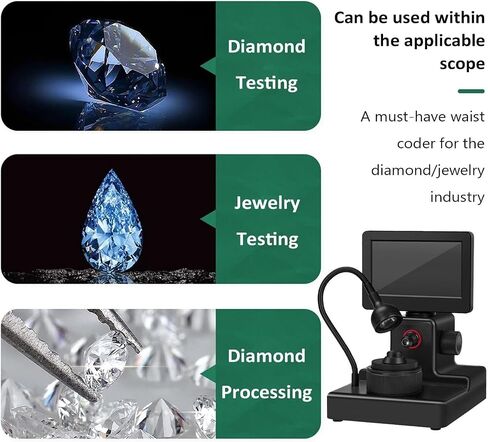 4.3Inch LCD Digital Microscope, Diamond Girdle Viewer,50-1500X Magnification,Biological Kit,Accurate Identification,for in Saudi Arabia