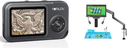 TOMLOV P50 Handheld Digital Microscope: Adjustable Focus Coin Microscope with 2.4" IPS Screen+TOMLOV Autofocus Digital Microscope TM3K-AF Flex in Kuwait