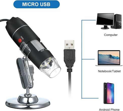 USB Microscope, USB Digital Microscope Handheld 1000X Magnification Camera 8 LED in Saudi Arabia