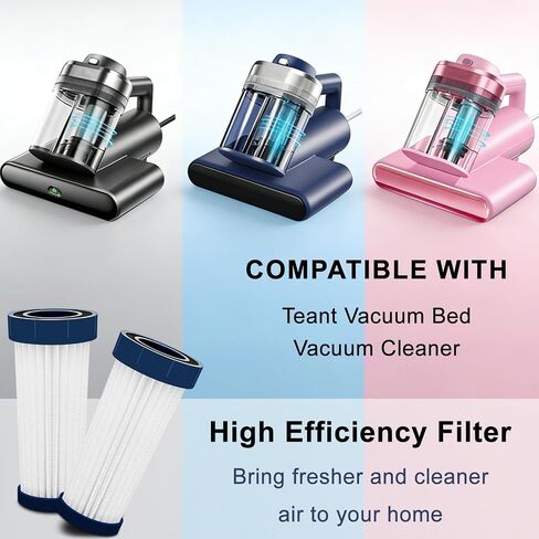 Mattress Vacuum Replacement Filter Compatible with Teant Mattress Vacuum Cleaner,Teant Blue, Gray Upgrade and Pink Bed Vacuum Cleaner.HEAP Filter-4Pack in Saudi Arabia