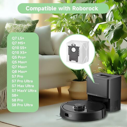 WAIKAS 6 Vacuum Bags for Roborock Q7 M5+, Q10 S5+, Q5 Max+, Q10 X5+, Q8 MAX+, Q7 MAX+, S7 Max Ultra, S8+ Robot Vacuum - Disposable Dirt Disposal Bags in Saudi Arabia
