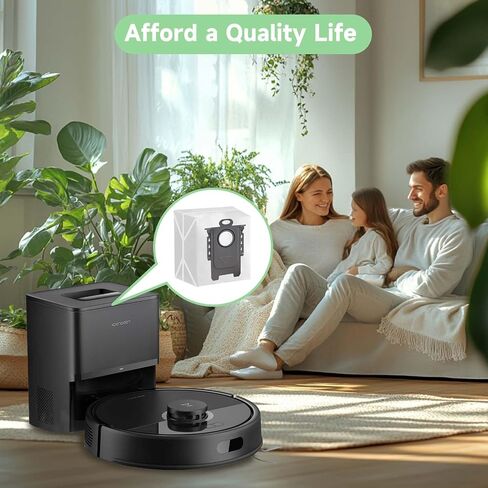 WAIKAS 6 Vacuum Bags for Roborock Q7 M5+, Q10 S5+, Q5 Max+, Q10 X5+, Q8 MAX+, Q7 MAX+, S7 Max Ultra, S8+ Robot Vacuum - Disposable Dirt Disposal Bags in Saudi Arabia