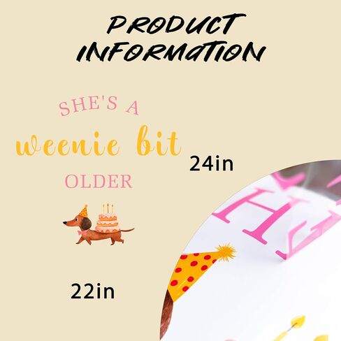 Upfirst She's A Weenie Bit Older Decal | Retro BBQ Cookout Theme Party Decor|Wiener Sign Balloon Arch Photo Backdrop Decal|Pink Funt Hot Dog Birthday Party Supplies in Kuwait