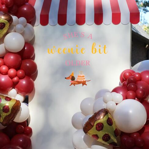 Upfirst She's A Weenie Bit Older Decal | Retro BBQ Cookout Theme Party Decor|Wiener Sign Balloon Arch Photo Backdrop Decal|Pink Funt Hot Dog Birthday Party Supplies in Kuwait
