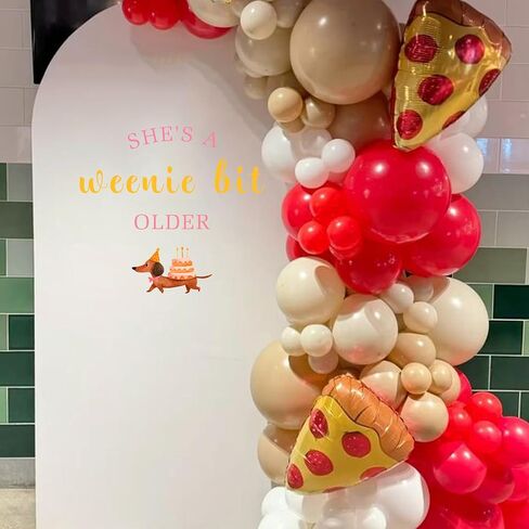 Upfirst She's A Weenie Bit Older Decal | Retro BBQ Cookout Theme Party Decor|Wiener Sign Balloon Arch Photo Backdrop Decal|Pink Funt Hot Dog Birthday Party Supplies in Kuwait