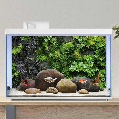Reptile Terrarium Background 48"×24" 3PCS – Polyester Fabric Bearded Dragon Tank Decor with Gray Rock Bark & Forest Pattern, Non-Reflective & Bubble-Free for Snake Lizard Gecko Vivarium 834 in Saudi Arabia