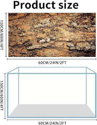 Reptile Terrarium Background 48"×24" 3PCS – Polyester Fabric Bearded Dragon Tank Decor with Gray Rock Bark & Forest Pattern, Non-Reflective & Bubble-Free for Snake Lizard Gecko Vivarium 834 in Saudi Arabia