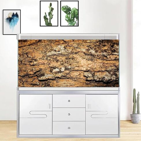 Reptile Terrarium Background 48"×24" 3PCS – Polyester Fabric Bearded Dragon Tank Decor with Gray Rock Bark & Forest Pattern, Non-Reflective & Bubble-Free for Snake Lizard Gecko Vivarium 834 in Saudi Arabia