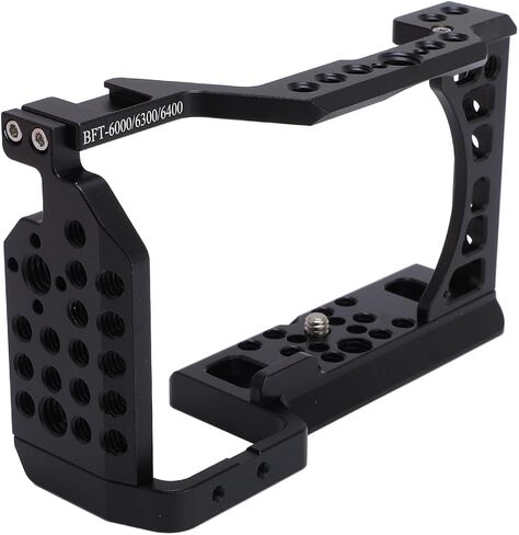Jiawu Camera Metal Rabbit Cage Stabilizer for A6000 6300 6400 DSLR, Fast Loading Plate, Accurate Opening, Aluminum Alloy Protective Case for Video Film Making, Suitable for Filmmakers in Kuwait
