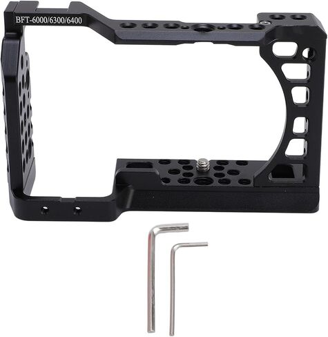 Jiawu Camera Metal Rabbit Cage Stabilizer for A6000 6300 6400 DSLR, Fast Loading Plate, Accurate Opening, Aluminum Alloy Protective Case for Video Film Making, Suitable for Filmmakers in Kuwait