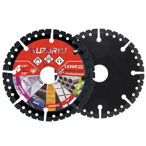 KUZURYU Diamond Saw Blades, 3-Pack: 4.5-inch Diamond Multi-Purpose Saw Blades—Heavy-Duty Angle Grinder Blades Suitable for Cutting Marble, Quartz, Stone, Tile, Metal, and Plastic in Saudi Arabia