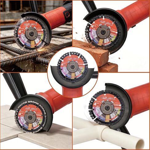 KUZURYU Diamond Saw Blades, 3-Pack: 4.5-inch Diamond Multi-Purpose Saw Blades—Heavy-Duty Angle Grinder Blades Suitable for Cutting Marble, Quartz, Stone, Tile, Metal, and Plastic in Saudi Arabia