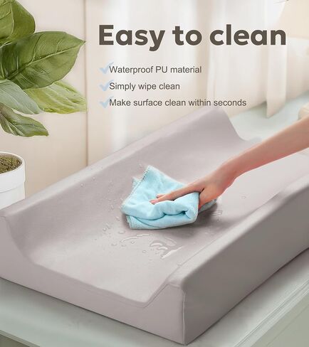 Mallify Baby Changing Pad, Waterproof & Wipeable Vegan Leather Diaper Changing Mat, Non-Slip Changing Pad for Dresser, Changing Table (Grey) in Kuwait