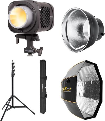 amaran Halo 600x 610W Bi-Color COB LED Light, Bundle with Standard 7" Reflector, Octa Quick XL Softbox and Stand in Kuwait