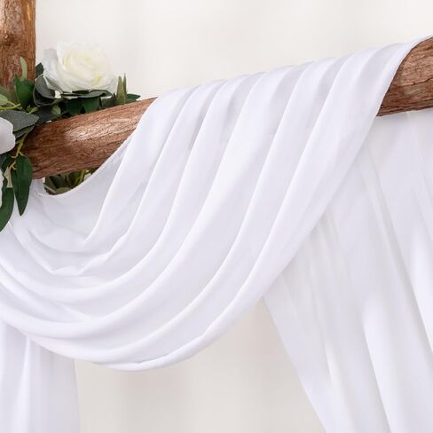 Wedding Arch Draping Fabric 30'' x 18FT Sheer Chiffon Arch Drape Backdrop | 1 Panel Baby Blue Drape for Summer Wedding Bridal Shower Baby Shower Photo Booth Church Birthday Party Outdoor Decor in Saudi Arabia