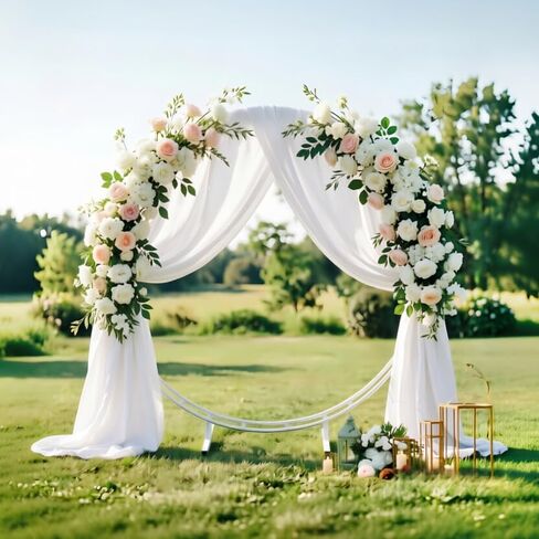 Wedding Arch Draping Fabric 30'' x 18FT Sheer Chiffon Arch Drape Backdrop | 1 Panel Baby Blue Drape for Summer Wedding Bridal Shower Baby Shower Photo Booth Church Birthday Party Outdoor Decor in Saudi Arabia