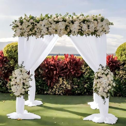 Wedding Arch Draping Fabric 30'' x 18FT Sheer Chiffon Arch Drape Backdrop | 1 Panel Baby Blue Drape for Summer Wedding Bridal Shower Baby Shower Photo Booth Church Birthday Party Outdoor Decor in Saudi Arabia
