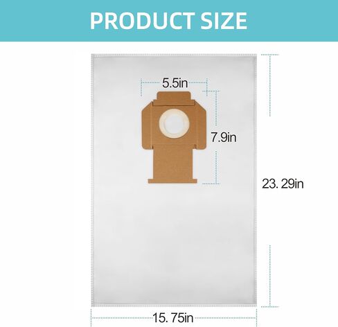 DWV9402 Collector Fleece Dust Bag compatible with DEWALT Vacuum Vac DWV010 | compatible with DEWALT Vacuum Vac DWV012, DWV015 8 & 10 Gallon Dust Extractor Shop Vacuum Bags (75029)(5 Pack) in Kuwait