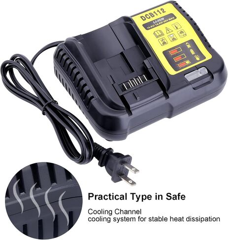 Biswaye DCB112 DCB115 20V Max Charger Charges All DCB201 DCB204 DCB606 DCB609 DCB207 DCB206 DCB203 DCB200 DCB120 DCB127 12V Max, 20V Max and 60V Max Li-Ion Cordless Tool Battery Packs in Kuwait