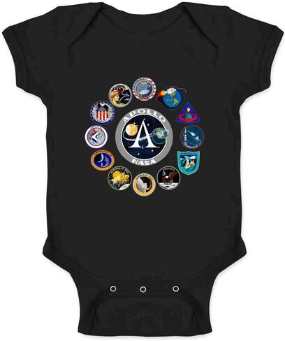 Pop Threads NASA Apollo Mission Patches Retro Vintage Infant Baby Boy Girl Bodysuit in Saudi Arabia