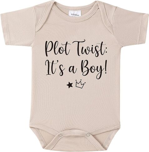 Plot Twist It's a Boy Baby Announcement Onesie, Baby Coming Soon Shower Reveal Idea Gift in Kuwait
