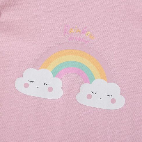 TRND O&X Baby Girl 3-Pack Cotton Outfit, Ruffle Romper Bodysuit Shorts Set with Cute Butterfly Rainbow Print in Kuwait