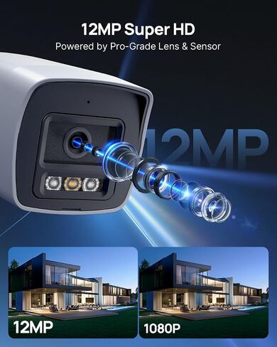 نظام كاميرا أمان ANNKE 8CH 4K PoE مع كاميرات IP رصاصة 4X 8MP ومحرك أقراص ثابتة سعة 2 تيرابايت | تقنية الذكاء الاصطناعي لاكتشاف الإنسان/المركبة، رؤية ليلية ملونة ذكية، ميكروفون مدمج، مراقبة منزلية خارجية على مدار الساعة طوال أيام الأسبوع، مقاومة للطقس IP67 in Kuwait