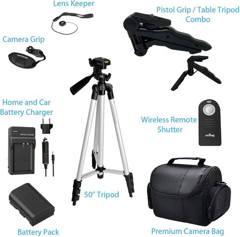 Commander Optics Premium DSLR Camera Accessory Bundle with 58MM Filters, Lenses, 32GB Sandisk SD Card and More for Canon 80D and Canon 90D (58MM Lens Kit with LP-E6N Battery Pack) in Saudi Arabia