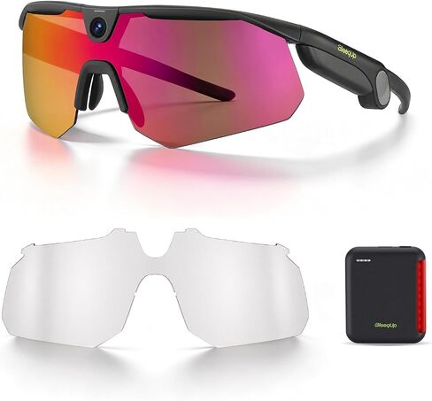 Ranger AI Sports Camera Glasses (Black) + Photochromic Lens (Clear to Light Gray) + 1600mAh Power Plus in Saudi Arabia