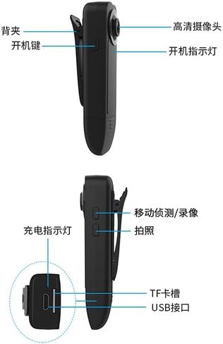 Mini Body Camera 1080P, Portable Action Cam with 155° Wide Angle Lens, 12MP Photo, Night Vision, 6 Hour Battery Life, Supports 128GB SD Card for Sports, Security, Vlogging in Saudi Arabia