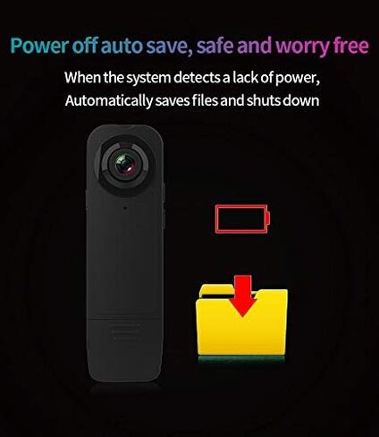 Mini Body Camera 1080P, Portable Action Cam with 155° Wide Angle Lens, 12MP Photo, Night Vision, 6 Hour Battery Life, Supports 128GB SD Card for Sports, Security, Vlogging in Saudi Arabia