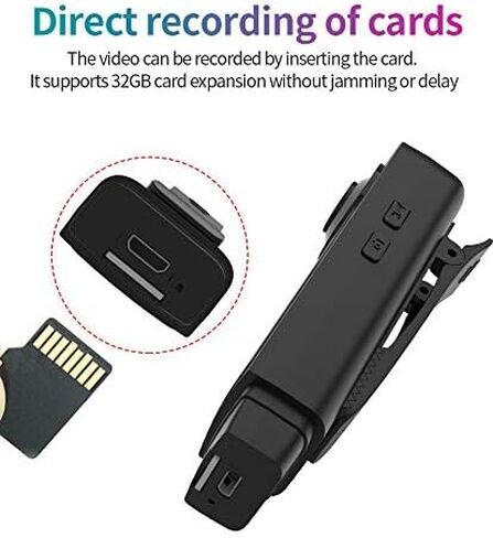 Mini Body Camera 1080P, Portable Action Cam with 155° Wide Angle Lens, 12MP Photo, Night Vision, 6 Hour Battery Life, Supports 128GB SD Card for Sports, Security, Vlogging in Saudi Arabia