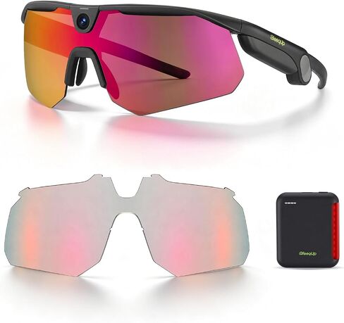 Ranger AI Sports Camera Glasses (Black) + Photochromic Lens (Clear to Black-Red) + 1600mAh Power Plus in Saudi Arabia