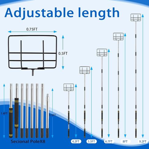 Edge Protector Handle, Board Corner Protector Extension Handle V Shaped Edge Guards Adjustable for Flatbed Cargo Trucks Compatible with Various Edge Protector Flatbed4.2-9.2ft in Kuwait