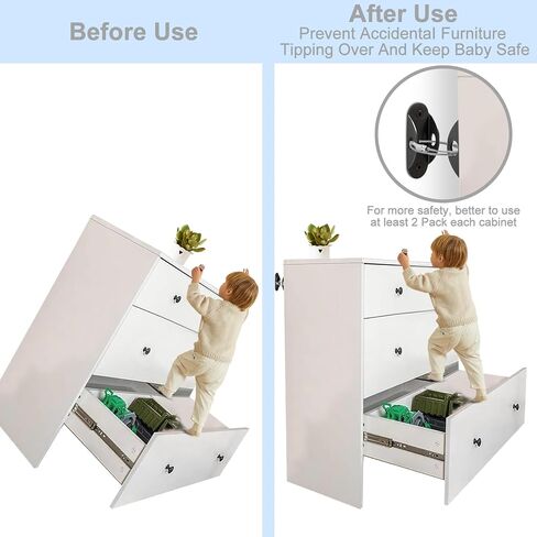 Furniture Anchors for Baby Proofing, Anti Tip Furniture Anchor Securing 420lbs Tension Earthquake Resistant Metal Furniture Wall Anchor Prevent Baby Pet from Falling Furniture（6 Pack，Black） in Saudi Arabia