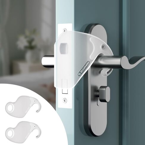 EUDEMON 2 Pack Child Proof Door Silencer, Quiet Close Cushion Pads for Noise Reduction, Baby Door Latch Cover Closer Prevent Slamming, Easy to Use (Transparent) in Saudi Arabia