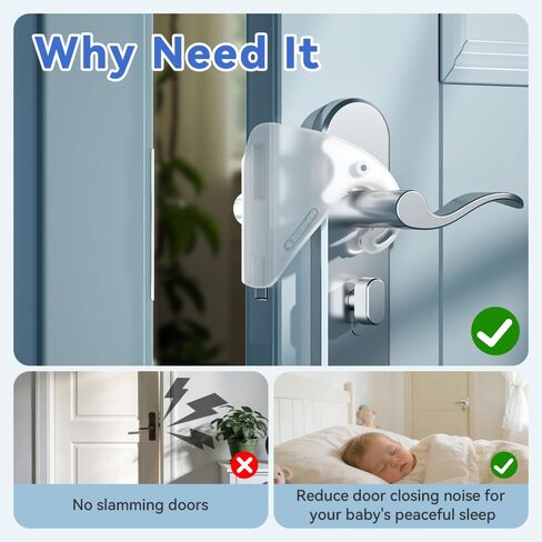 EUDEMON 2 Pack Child Proof Door Silencer, Quiet Close Cushion Pads for Noise Reduction, Baby Door Latch Cover Closer Prevent Slamming, Easy to Use (Transparent) in Saudi Arabia