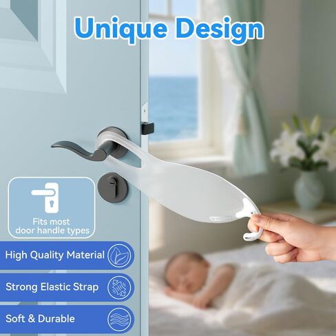 EUDEMON 2 Pack Child Proof Door Silencer, Quiet Close Cushion Pads for Noise Reduction, Baby Door Latch Cover Closer Prevent Slamming, Easy to Use (Transparent) in Saudi Arabia