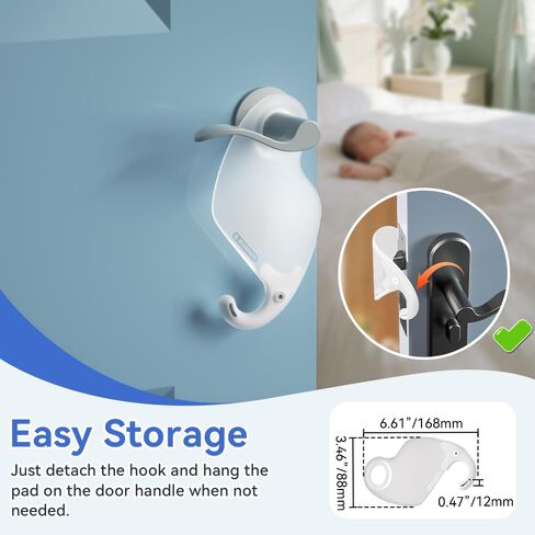 EUDEMON 2 Pack Child Proof Door Silencer, Quiet Close Cushion Pads for Noise Reduction, Baby Door Latch Cover Closer Prevent Slamming, Easy to Use (Transparent) in Saudi Arabia