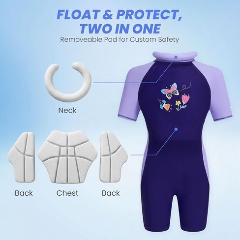 Gogokids Kids Floatation Swimsuit, Toddler One Piece Swimsuits with Armbands, UV 50+ Sun Protection Swimwear for 2-7 Years (26-57lbs) Boys & Girls in Saudi Arabia