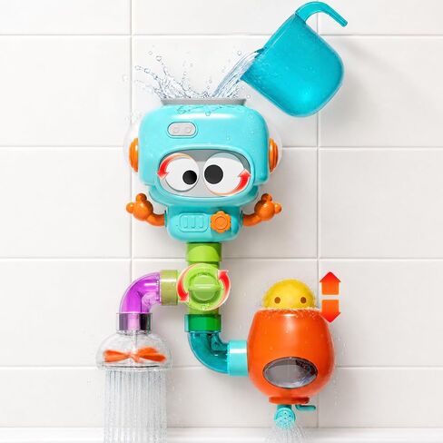 DOLIVE STEM Waterworks Pipes Bath Toys, 9PCS Baby Bathtub Toy with Interactive, Creative Shower Toy with Suction Cups for Baby Boys & Girls in Saudi Arabia