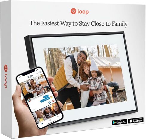 Loop Pro 10.1 Inch WiFi Digital Picture Frame Electronic Photo Video Frames | Send photos by text or app in seconds. Full HD 1920x1080 with touchscreen, 32GB storage, videos with sound, no subscription in Saudi Arabia