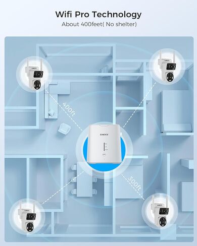 Solar Outdoor Security Camera, 4MP Dual-Lens Bullet Camera, Wireless 2.4G/5G WiFi, PIR Motion Alerts, Color Night Vision, 2-Way Audio, Alexa, IP66, 500GB Local Storage, No Subscription in Kuwait
