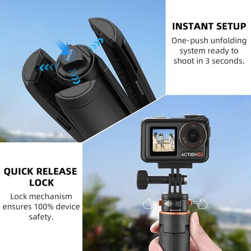 BRDRC Accessories Kit & 64in Extendable Selfie Stick Tripod, 4 in 1 Chest Head Strap Backpack Clip Magnetic Mount Stand with 1/4'' Screw for DJI Osmo Pocket 4 3 Xtra Muse Creator Combo Accessories in Saudi Arabia