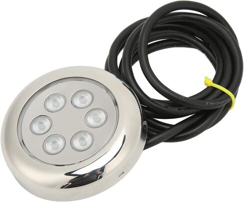مصباح LED تحت الماء من فاباتر، 3.5 بوصة IP68 12 فولت 24 فولت تيار مستمر، ضوء بحري تحت الماء، قارب مع حلقة من الفولاذ المقاوم للصدأ لقارب اليخوت البحري (RGB) in Kuwait