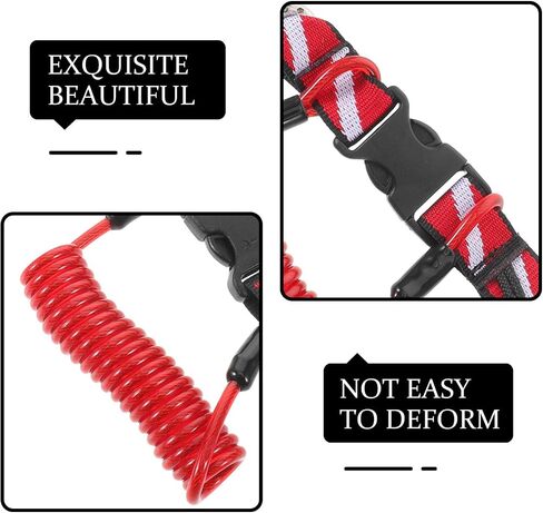 Abaodam Scuba Diving Lanyard مريح مناسب للمعصم مع مشبك سريع التحرير، حزام ملفوف من الفولاذ المقاوم للصدأ، حزام قوي من مادة TPU، للأجهزة والمصابيح الكاشفة في الرياضات المائية الخارجية in Kuwait