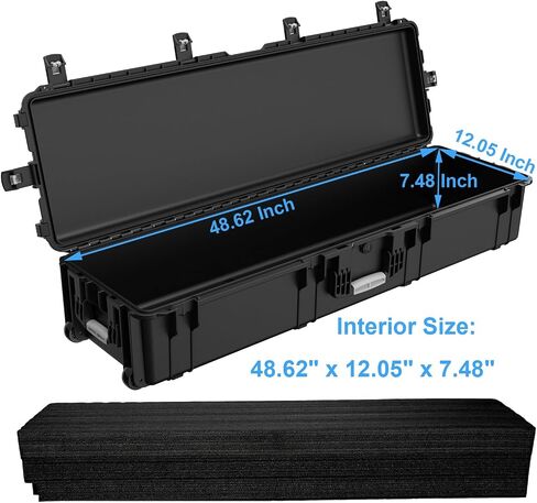 Regetek WATERPROOF Rolling Case 53.5 x 16.5x 10.5 Inch, with Foam/Wheels/ 3 Large Handles for Camera, Tool, Equipment, IP67,Crushproof, Lockable, Transport Hard Case in Kuwait