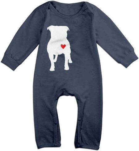 Pitbull Heart Long Sleeve Infant Baby Unisex Baby Romper Jumpsuit Onsies for 0-24 Months Bodysuit Black in Saudi Arabia