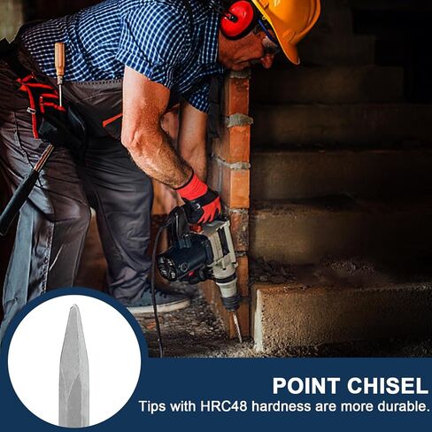 Rotary Hammer Drill Bits and Chisels Set, SDS Plus, 17PCS | Includes SDS Plus drill bits and chisels for concrete, stone and brick work, with storage case for transport and organization in Kuwait